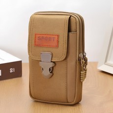 필웨이브 캔버스 등산용 허리가방, 베이지, 1개