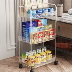 Mode Simple 移動式收納層架推車, 3層, 透明