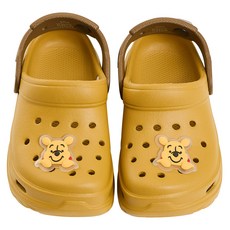 Disney 迪士尼 兒童款 立體造型飾釦厚底洞洞鞋 小熊維尼