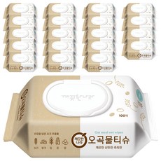 깨끗한나라 오곡 물티슈 캡형, 40g, 100매입, 20개