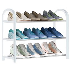 LUNAGREEN Home 堅固三層鞋櫃 55 x 19 x 46 cm, 1個, 白色