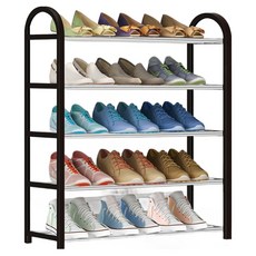 Luna Green 家用堅固5層鞋櫃 65 x 19 x 71 cm, 1個, 黑色