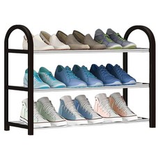 LUNAGREEN Home 堅固三層鞋櫃 65 x 19 x 46 cm, 1個, 黑色