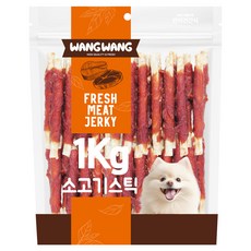 왕왕 강아지 프리미엄 대용량 소고기스틱 간식, 1kg, 1개, 소고기맛