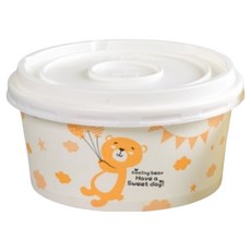 Draw Life 紙容器 小熊 520ml+蓋子組, 1套