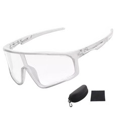 Koridri 自行車防風護目鏡 安全眼鏡 + 眼鏡盒 + 眼鏡布組合, 1套, 白色