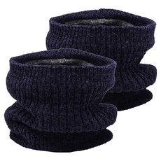 DENVILLIER 防寒羊毛圍脖, 2個, 海軍藍