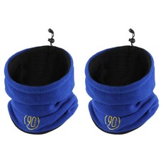 덴빌리어 두꺼운 2in1 목보호 넥워머, 블루 + 블랙, 2개