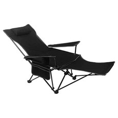 존글로벌 DND마켓 각도조절 캠핌체어 경량 릴렉스 캠핑의자 접이식 발받침 베게, 블랙, 1개