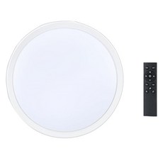 WONHA IS 圓形皇冠 LED 60W 三色變換 無閃爍吸頂燈 + 遙控器套組, 白色