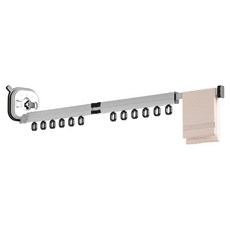 免打孔堅固吸盤式陽台伸縮晾衣架, 白色