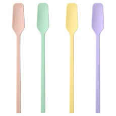 EasySili 方形矽膠多用途茶匙/奶油匙/果醬匙 4件組, 1套, 粉彩