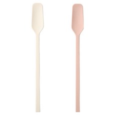 이지실리 스퀘어 실리콘 다용도 티 버터 잼스푼 2종 세트, 화이트, 핑크, 1세트 화이트, 핑크, 1세트