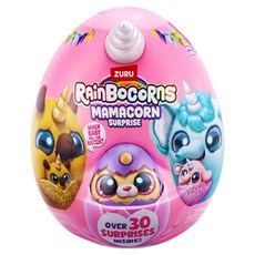 ZURU Rainbocorns Mamacorn 麻糬安撫獨角獸絨毛動物 貓咪 精靈 熊貓娃娃, 1個, 混合色, 28cm