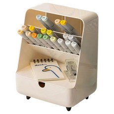 맙소샵 다기능 비스듬한 펜꽂이 수납함 BRP1027, 크림옐로우, 1개