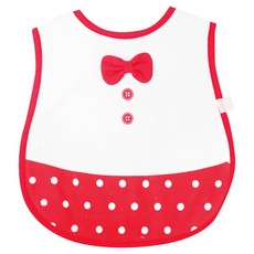 vivibaby 蝴蝶結紅點圍兜, 紅色, 1入, 1個