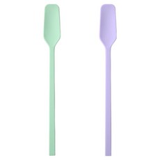 이지실리 스퀘어 실리콘 다용도 티 버터 잼스푼 2종 세트, 민트, 퍼플, 1세트