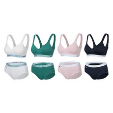 LACOSTE 女性經典集中託高無痕內衣4件 + 內褲4件全套組