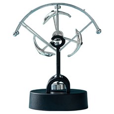 통큰창고 책상장식용 뉴턴진자운동 돌고래 블랙 + 실버 16 x 19.5C cm, 1개