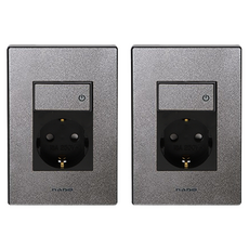 nano 電氣 Art2 Simple 開關部 1孔插座 珍珠灰, 2個