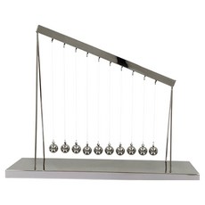통큰창고 무게중심 책상장식용 뉴턴진자운동 B타입2 실버 49 x 14 x 39.5 cm, 1개