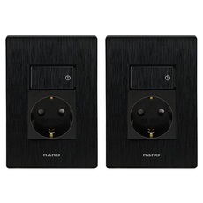 nano 電氣 Art2 Simple 開關部 1孔插座 全黑色, 2個