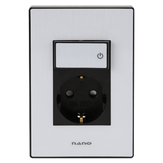 nano 電氣藝術2 簡約開關 1孔插座 黑色, 1個