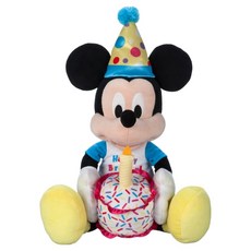 디즈니스토어 미키마우스 생일 축하 미디움 플러시 인형, 혼합색상, 1개, 35.6cm
