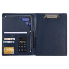 HIGHER DECO 皮革計算機文件簽核辦公日誌, 1個, 海軍藍