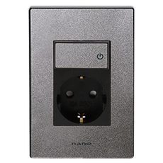 nano 電氣 Art2 SIMPLE 開關部 1孔插座 珍珠灰, 1個