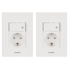 nano 電氣 Art2 簡約開關座 1孔插座 白色, 2個