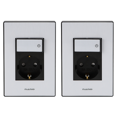 nano 電氣 Art2 簡約開關 1孔插座 黑色, 2個