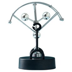 통큰창고 책상장식용 뉴턴진자운동 싱글라운드 블랙 + 실버 16 x 19.5C cm, 1개
