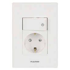 nano 電氣 Art2 SIMPLE 1孔開關插座 白色, 1個