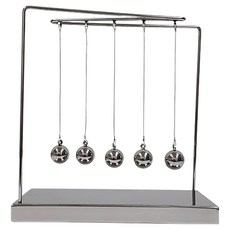 통큰창고 무게중심 책상장식용 뉴턴진자운동 A타입1 실버 24 x 11.5 x 27 cm, 1개