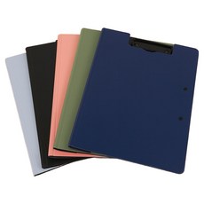 Higher Deco 高級封面型雙向A4文件板夾 5件組, 1套, 海軍藍, 黑色, 天空藍, 綠色, 粉紅色