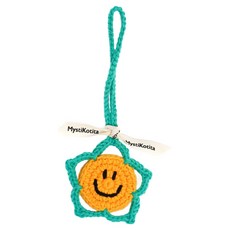 미스티코티타 스마일데이키링 코튼스마일 초보뜨개 DIY 패키지, 옐로우 + 민트그린, 1개