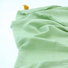 Lily Fabric 可愛素色雙層紗柔軟夏季布料, 綠茶