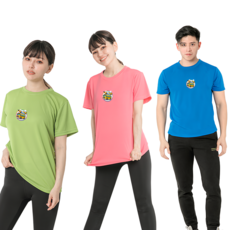 MI MI LEO 高透氣吸排T恤3件組 台灣製 B10, 蘋果綠 + 桃紅色 + 寶藍色