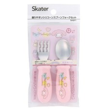 Skater 矽膠湯匙, 1套, 三麗鷗 粉紅色, 湯匙 + 叉子