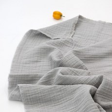 Lily Fabric 可愛素色雙層紗柔軟夏季布料, 灰色