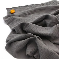 Lily Fabric 可愛素色雙層紗柔軟夏季布料, 炭灰色