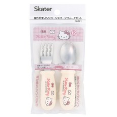 Skater 矽膠湯匙, 1套, 三麗鷗 象牙白, 湯匙 + 叉子
