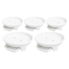 sixfarmers 堅固優質抽屜式接水盤型圓形花盆底盤, 5個, 白色 蘭花3號