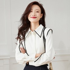 POPLARNC 女款克羅奈爾線條撞色襯衫 P25FBL080604