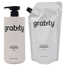 grabity 秀髮提拉洗髮精 強效款 正裝 475ml + 補充包 475ml 套組, 1個