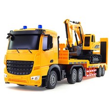 1 / 20 포크레인 트레일러 중장비 RC 세트 SN116435YE, 옐로우, 1세트