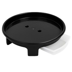 식스파머스 튼튼한 프리미엄 서랍식 물받침형 원형 화분 받침, 흑색 6호, 1개
