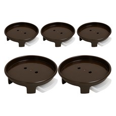 sixfarmers 堅固優質抽屜式接水盤型圓形花盆底盤, 5個, 陶器色 蘭花2號