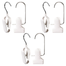 FaSoLa 多功能褲夾/旋轉帽夾2件組, 3套, 白色